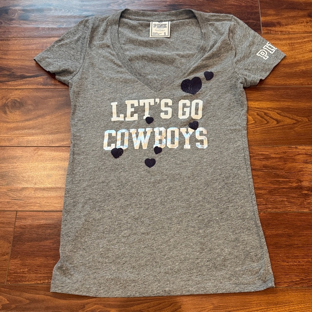 Dallas Cowboys Tee Shirt, Victoria’s Secret PINK, Gray, Size Small, Vintage!